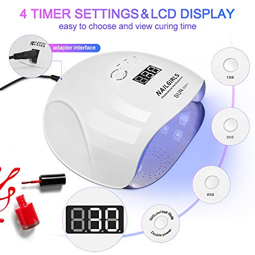 UV LED Nail Lamp 150W, NAILGIRLS Fast Professional Nail Dryer for Gel Polish ...