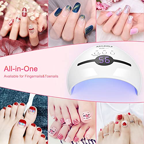 UV LED Nail Lamp, NAILGIRLS 48W UV LED Nail Dryer for Gel Polish with Automat...