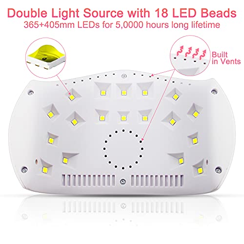 UV LED Nail Lamp, NAILGIRLS 48W UV LED Nail Dryer for Gel Polish with Automat...