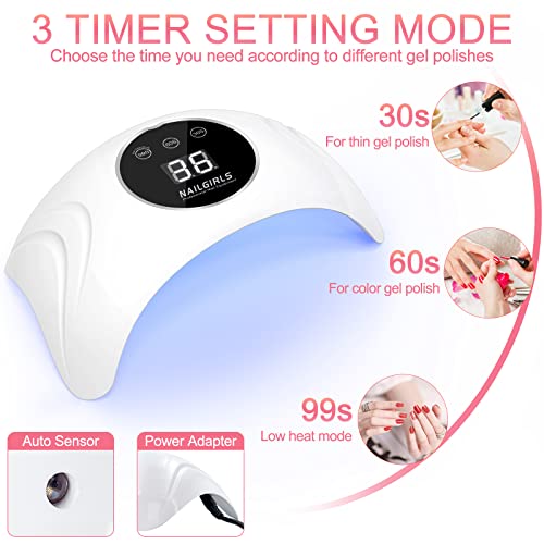 UV LED Nail Lamp, NAILGIRLS 48W UV Light for Nails Curing Lamp with 3 Timer S...