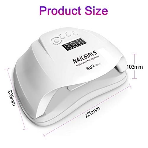 UV LED Nail Lamp, NAILGIRLS 54W Fast Nail Dryer Gel Polish Light with 4 Timer...