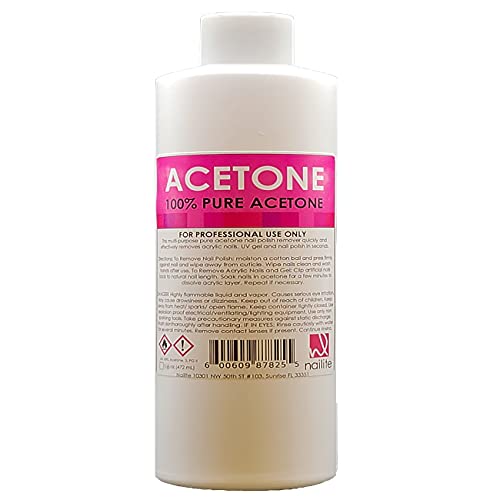 Nailite Nail Polish Remover – 100% Pure Acetone, Quick Professional Ultra-Pow...