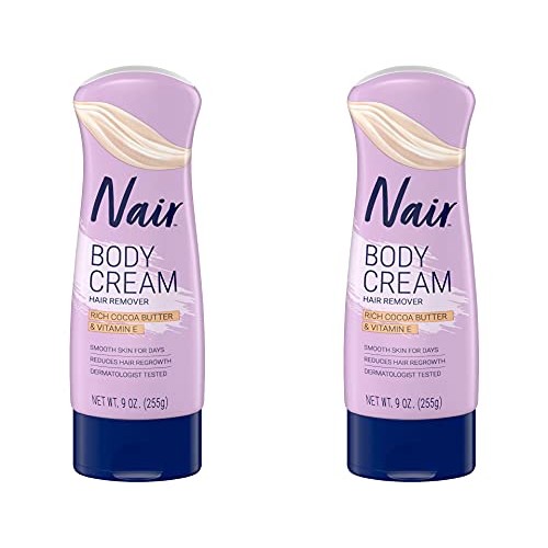 Nair Hair Remover Lotion Cocoa Butter & Vitamin-E 9 Ounce (266ml) (2 Pack)
