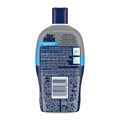 Nair Men Hair Remover Body Cream, Body Hair Remover for Men, 13 Oz Bottle