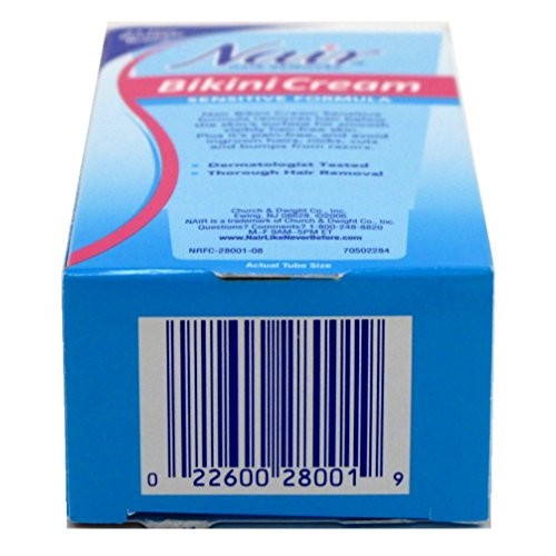 Nair Nair Sensitive Bikini Cream Hair Remover - 1.7 oz: 3 Units.