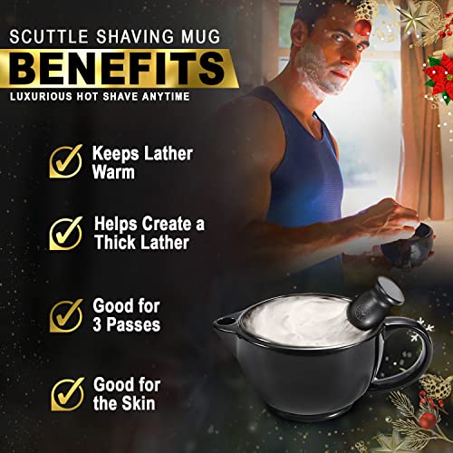 Savanna Shaving Scuttle Mug - Porcelain Scuttle Shaving Mug, Shaving Bowl Tha...