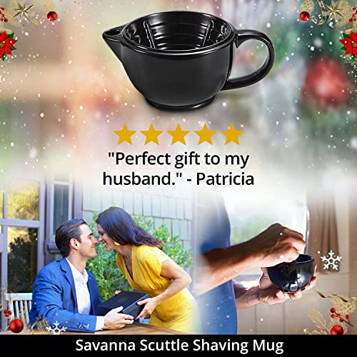 Savanna Shaving Scuttle Mug - Porcelain Scuttle Shaving Mug, Shaving Bowl Tha...