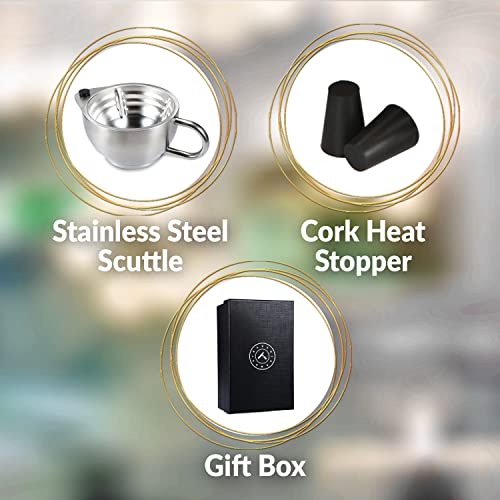 Silver Fox Shaving Scuttle Mug - Stainless Steel Scuttle Shaving Mug + Cork, ...