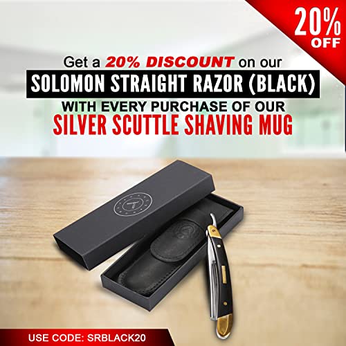 Silver Fox Shaving Scuttle Mug - Stainless Steel Scuttle Shaving Mug + Cork, ...