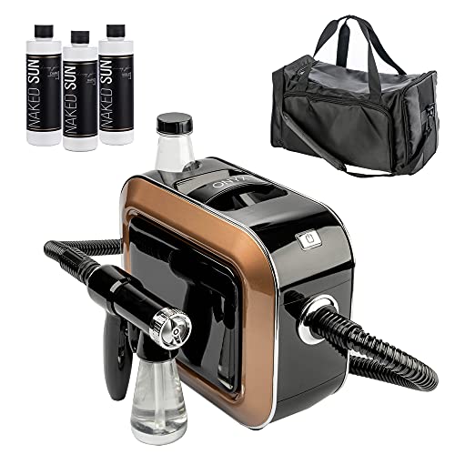 Naked Sun Onyx Spray Tan Machine with Honey Glow Tanning Solutions and Pro Te...