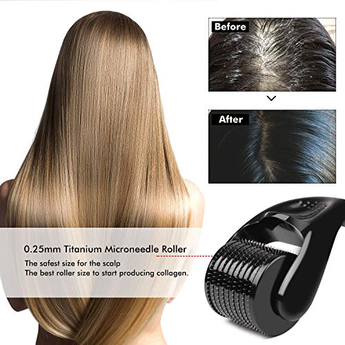 Derma Roller for Hair Growth, Biotin Hair Growth Oil Serum, Hair Scalp Massag...
