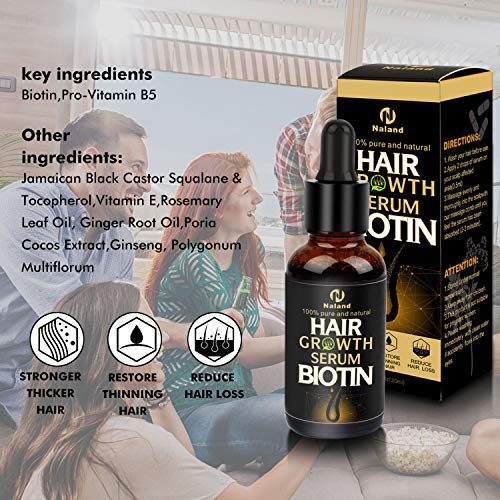 Derma Roller for Hair Growth, Biotin Hair Growth Oil Serum, Hair Scalp Massag...