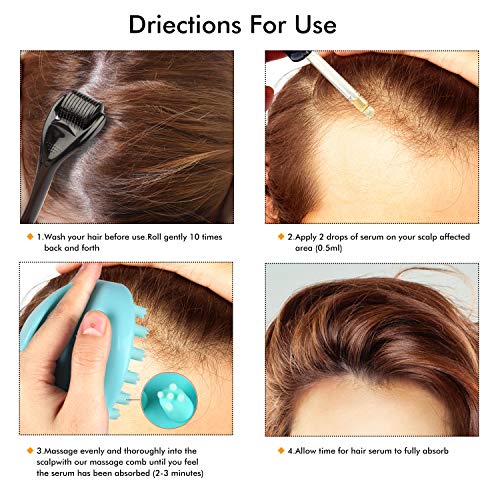 Derma Roller for Hair Growth, Biotin Hair Growth Oil Serum, Hair Scalp Massag...