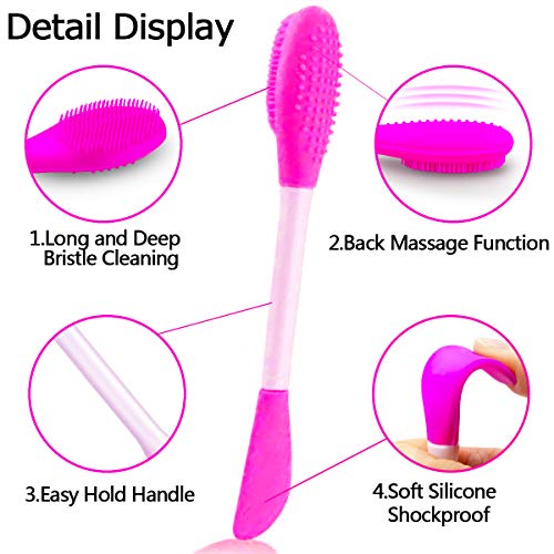 5PCS Silicone Face Scrubber Set, Lip Scrub Brush, Silicone Face Cleansing Bru...