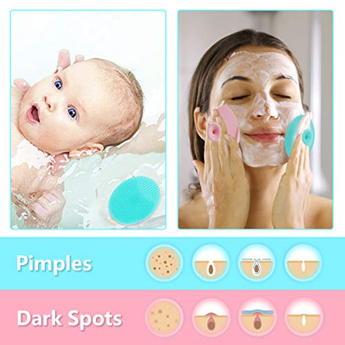 5PCS Silicone Face Scrubber Set, Lip Scrub Brush, Silicone Face Cleansing Bru...