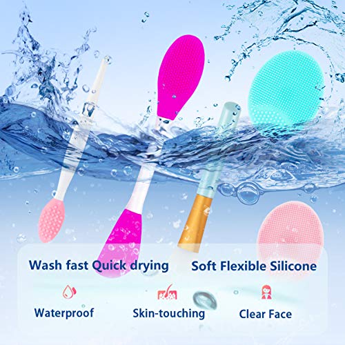 5PCS Silicone Face Scrubber Set, Lip Scrub Brush, Silicone Face Cleansing Bru...