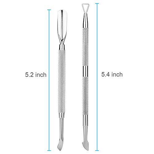 2PCS Cuticle Pusher and Cutter Set, Triangle Cuticle Nail Pusher Peeler Scrap...