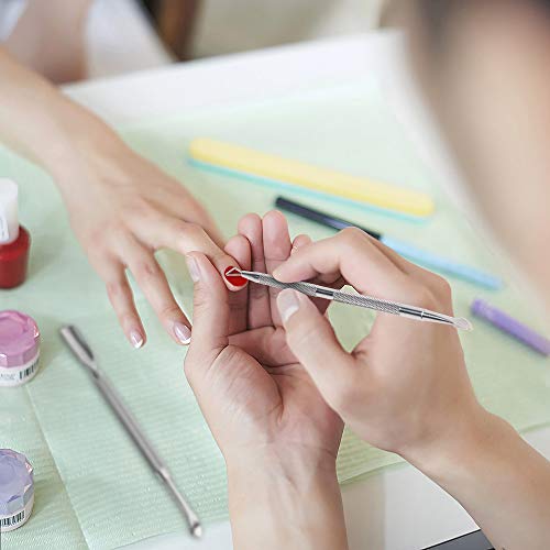 2PCS Cuticle Pusher and Cutter Set, Triangle Cuticle Nail Pusher Peeler Scrap...