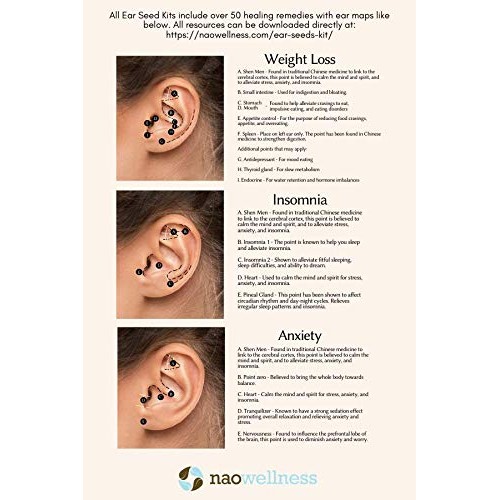 NAO Wellness Swarovski Ear Seeds- Auriculotherapy Seeds Self-Care Acupressure...