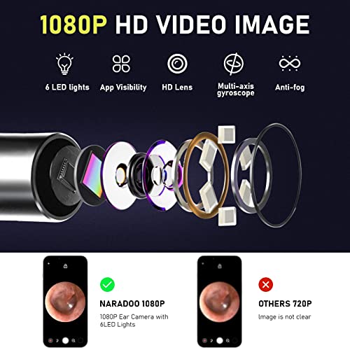 Naradoo Ear Wax Removal with Camera Wireless Ear Wax Cleaning Tool with 1080P...