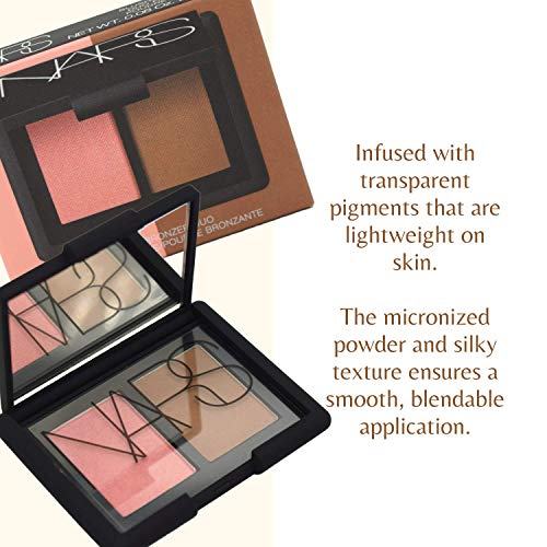 NARS Blush Bronzer Cheek Powder Duo, Travel Size Mini Makeup Palette, Holiday...