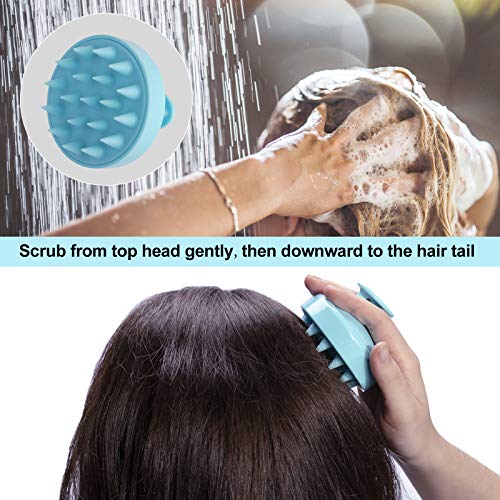 2 Pack Hair Scalp Massager Shampoo Brush Shower Head Scrubber Cleanser for Ha...