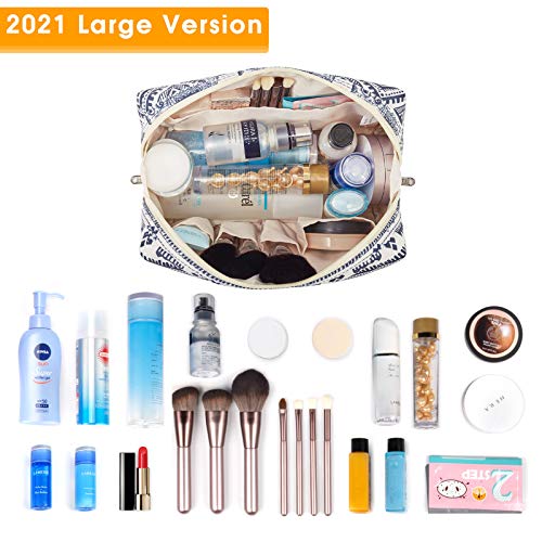 Large Makeup Bag Zipper Pouch Travel Cosmetic Organizer for Women and Girls (...