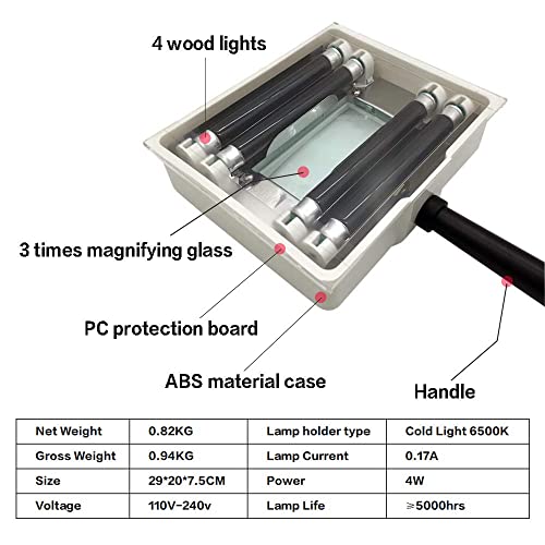 NaSeny Woods Lamp Skin Analyzer Machine Handheld Facial Wood Lamp with Blocki...