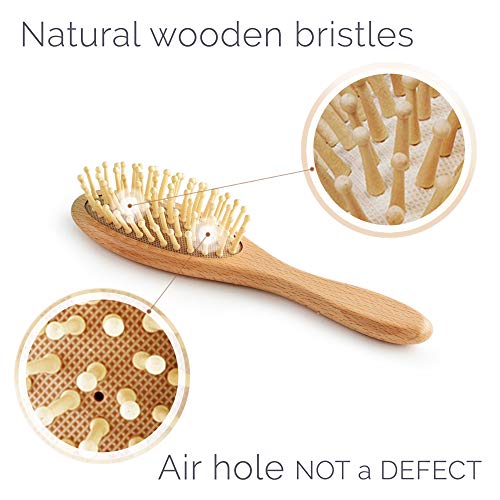 Natemia Premium Wooden Baby Hair Brush and Comb Set – Natural Soft Bristles –...