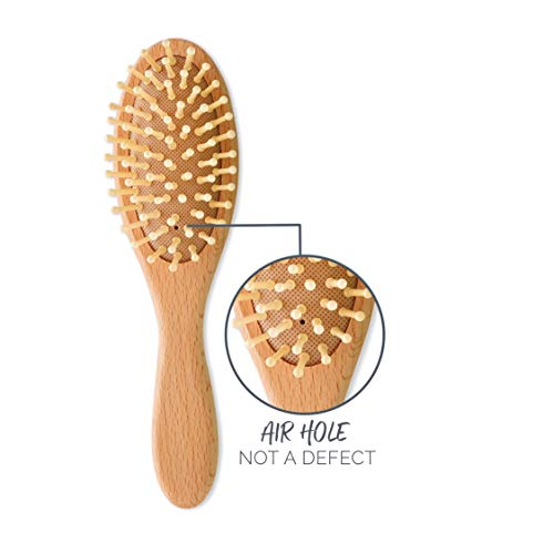 Natemia Premium Wooden Baby Hair Brush and Comb Set – Natural Soft Bristles –...