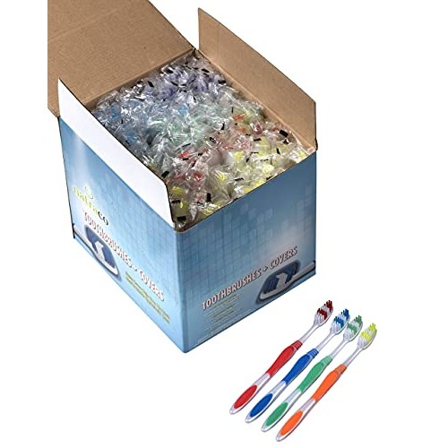 Bulk Toothbrush Pack With Covers | Premium Quality Individually Wrapped Color...