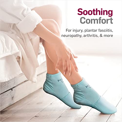 NatraCure Cold Therapy Socks - Reusable Gel Ice Frozen Slippers for Feet, Hee...
