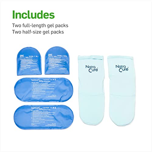 NatraCure Cold Therapy Socks - Reusable Gel Ice Frozen Slippers for Feet, Hee...