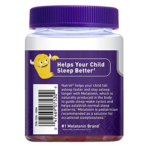 Natrol Kids Melatonin Sleep Aid Gummy, Fall Asleep Faster, 100% Drug-Free and...