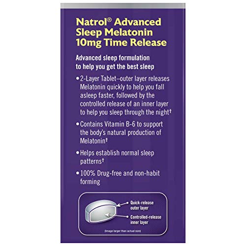Natrol Melatonin Advanced Sleep Tablets with Vitamin B6, Helps You Fall Aslee...