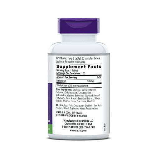 Natrol Melatonin Fast Dissolve Tablets, Helps You Fall Asleep Faster, Stay As...