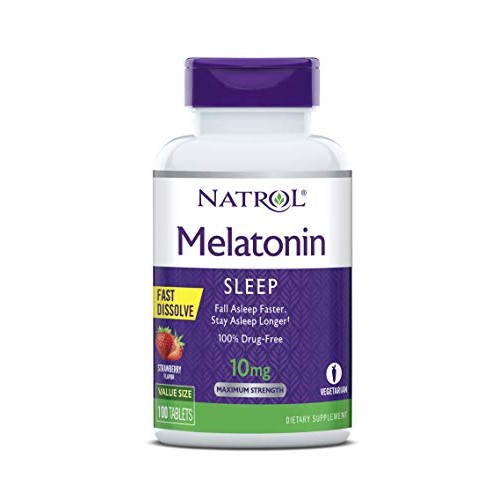 Natrol Melatonin Fast Dissolve Tablets, Helps You Fall Asleep Faster, Stay As...
