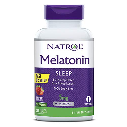 Natrol Melatonin Fast Dissolve Tablets, Helps You Fall Asleep Faster, Stay As...