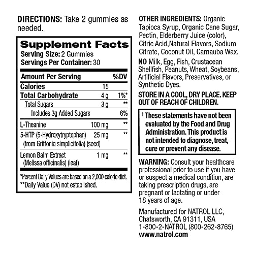 Natrol Relax+ Day Calm Daily Stress Relief Gummies, Fruit Punch Flavor, 60 Gu...