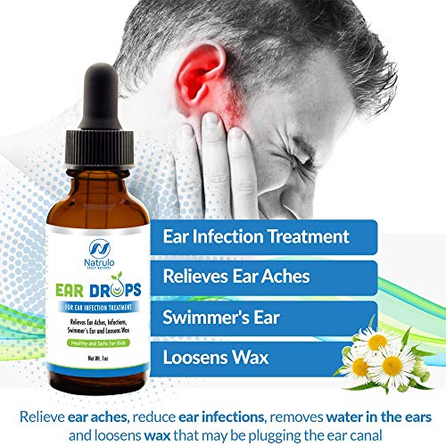 Natrulo Natural Ear Drops for Ear Infection Treatment - Homeopathic, Herbal E...