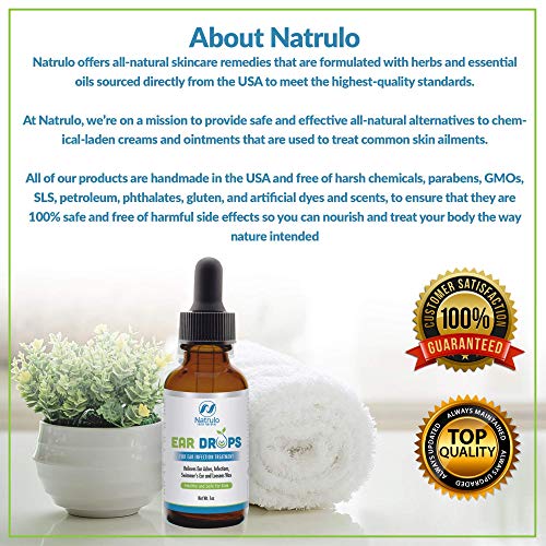 Natrulo Natural Ear Drops for Ear Infection Treatment - Homeopathic, Herbal E...