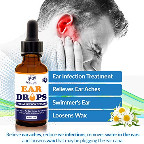 Natural Ear Drops for Ear Infection Treatment – Herbal Eardrops for Adults, C...