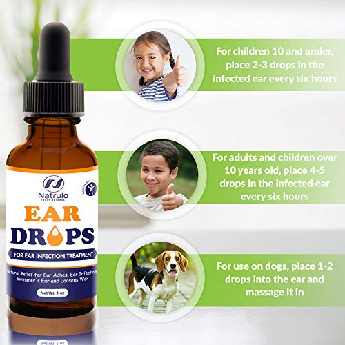 Natural Ear Drops for Ear Infection Treatment – Herbal Eardrops for Adults, C...
