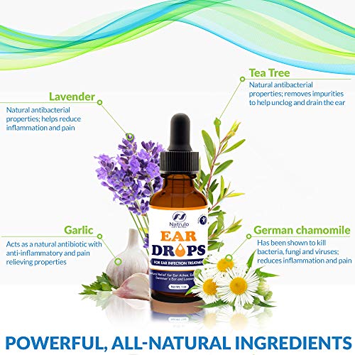 Natural Ear Drops for Ear Infection Treatment – Herbal Eardrops for Adults, C...