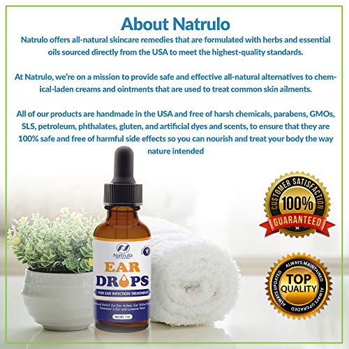 Natural Ear Drops for Ear Infection Treatment – Herbal Eardrops for Adults, C...