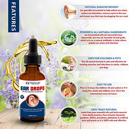 Natural Ear Drops for Ear Infection Treatment – Organic Ear Drops for Adult, ...