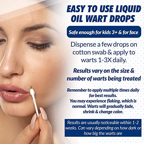 Natural Wart Remover Treatment Liquid Drops – Fast, Safe for Kids, Maximum St...