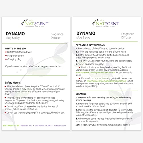 Natscent Dynamo Plug & Play Bluetooth Essential Oil Diffuser for Large Room, ...