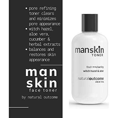 Mens Face Toner by Natural Outcome Skincare, Alcohol Free Pore Cleansing Faci...