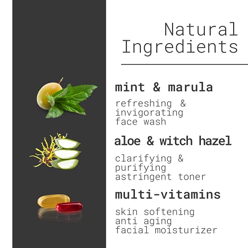 Skincare Kit for Men by Natural Outcome - Anti Aging Daily 3 Step Face Care R...